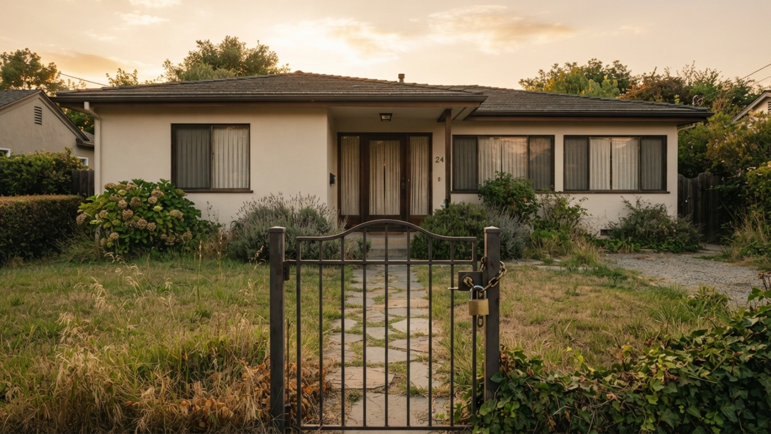 casa con portón y candado en proceso de remate bancario